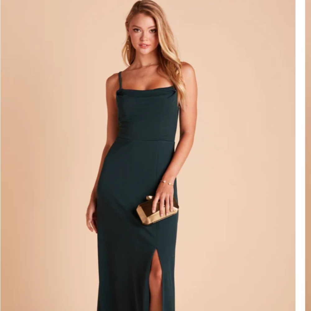 Birdy Grey Ash Crepe Emerald Green Bridesmaid Dress FREE SHIPPING.